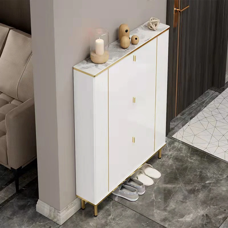 

White Modern Cabinets Shoe Shelves Space Storage Stand Ultra Thin Shoe Dorm Display Saving Armario De Zapatos Home Furniture