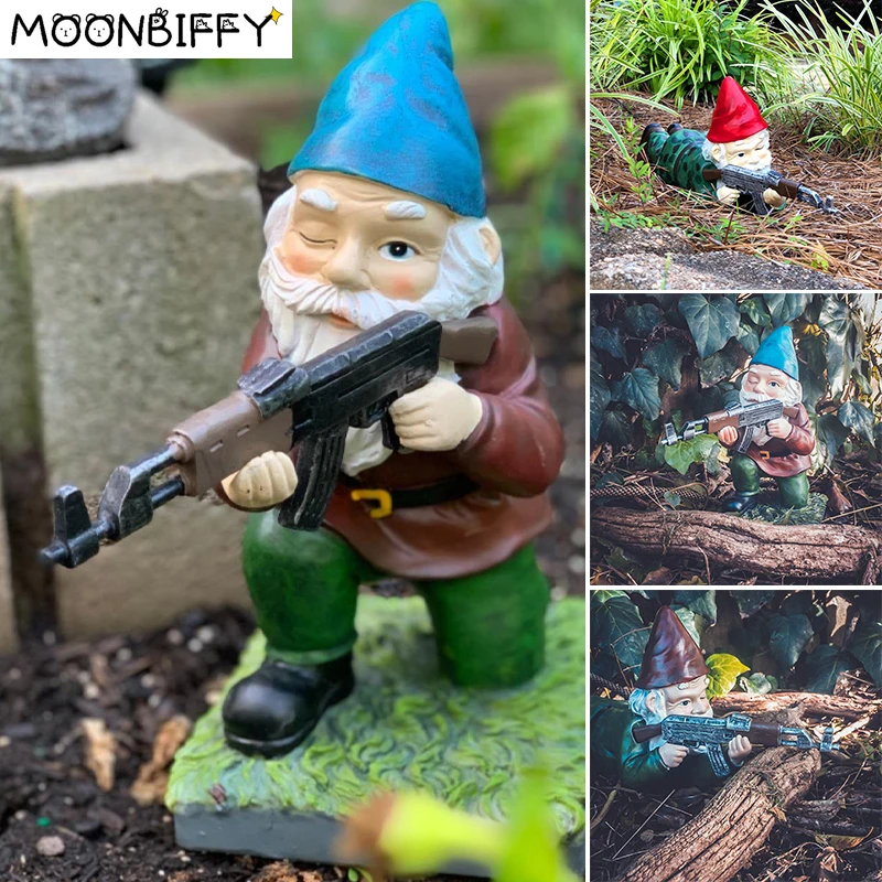 

Realistic Funny Army Resin Crafts Display Mold Simulation Funny Gnome Miniature Dwarf Figurine Statue Gardening Decor for Garden