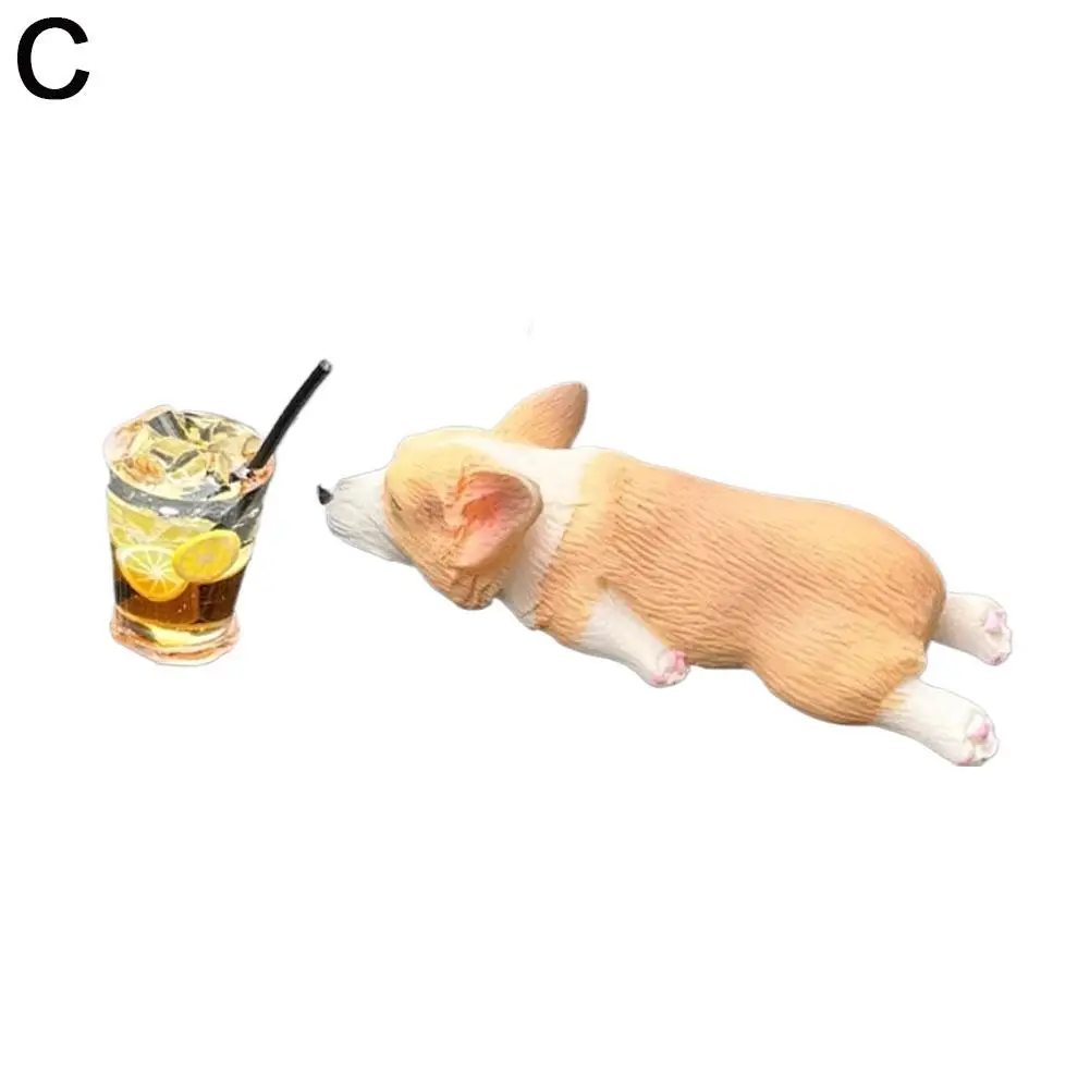 

Мини-Спящий корги, автомобильное украшение, украшение центральной консоли, имитация милой смолы, кукла-животное, украшение для интерьера автомобиля