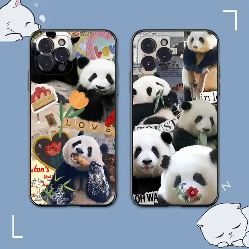 

Fun Panda Phone Case For iPhone 14 11 12 13 Mini Pro XS Max Cover 6 7 8 Plus X XR SE 2020 Funda Shell