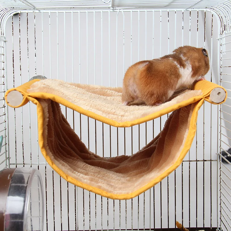 

Hamster Hammock, Hamster Hanging Hammock Hideout, Rat Sleep Bed with Warm Fleece, Cage Accessories for Rat Guinea Pig Chinchilla