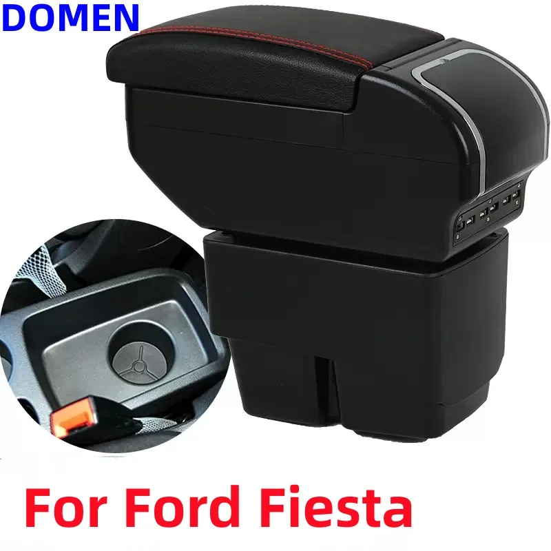 

For Ford Fiesta 2009-2017 armrest box central Store Centre Console box with cup holder 2009 2010 2011 2012 2013 2014 2015 2016