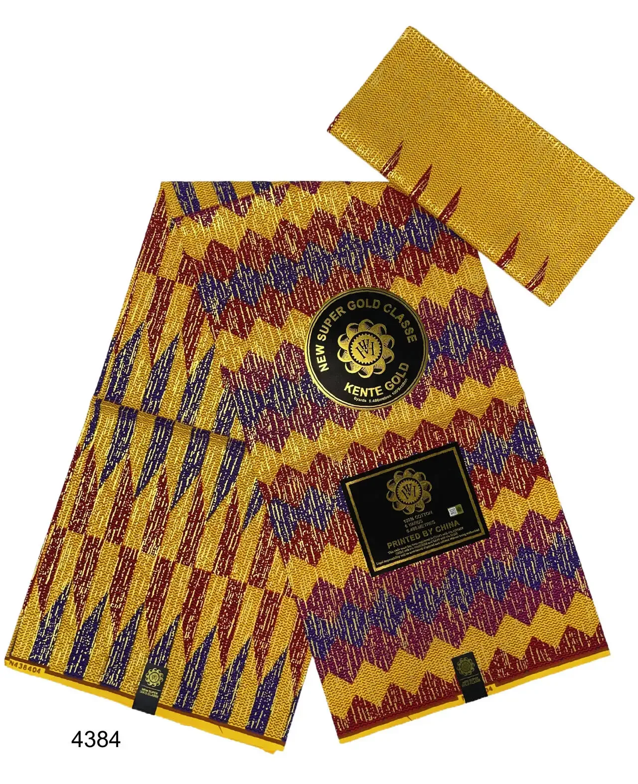Блестящая африканская хлопковая ткань KENTE 4 ярда + 2 за 1 комплект