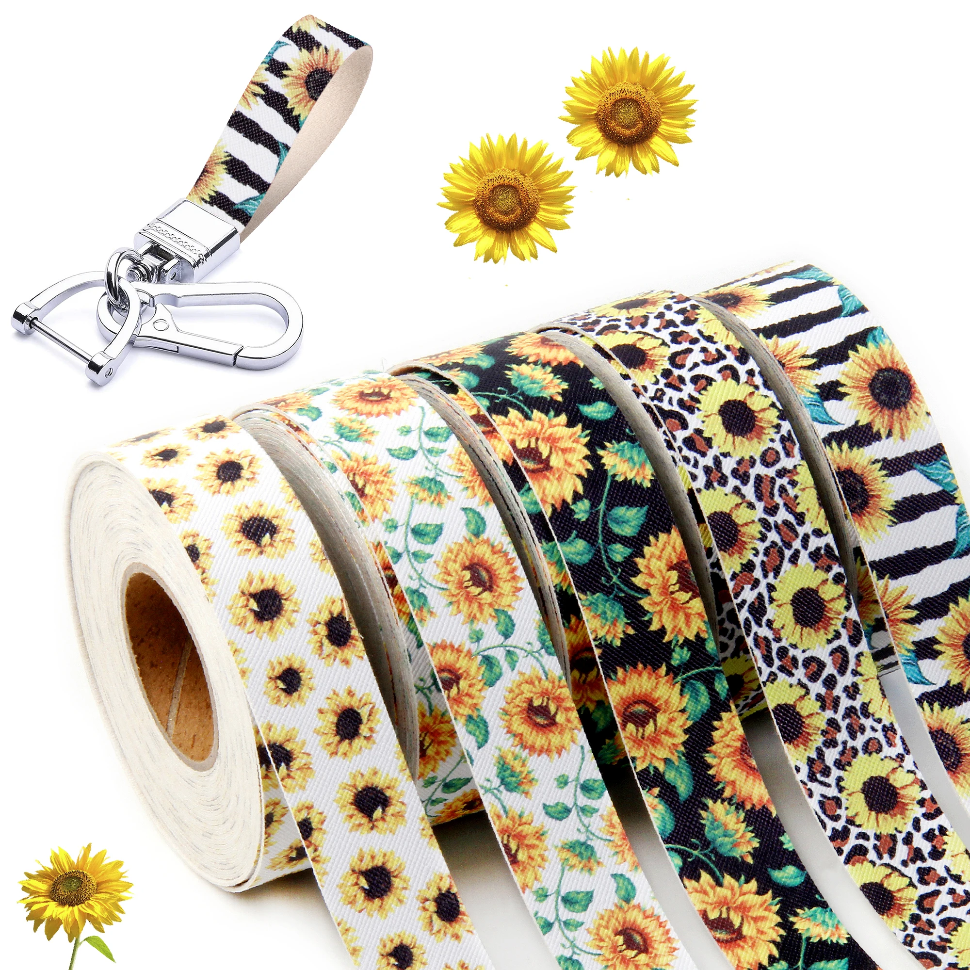 

25yards Printed Leather Ribbon Synthetic Leather Strape for DIY Keychain Handmade Daily Gift 5 Designs,1Yc27405