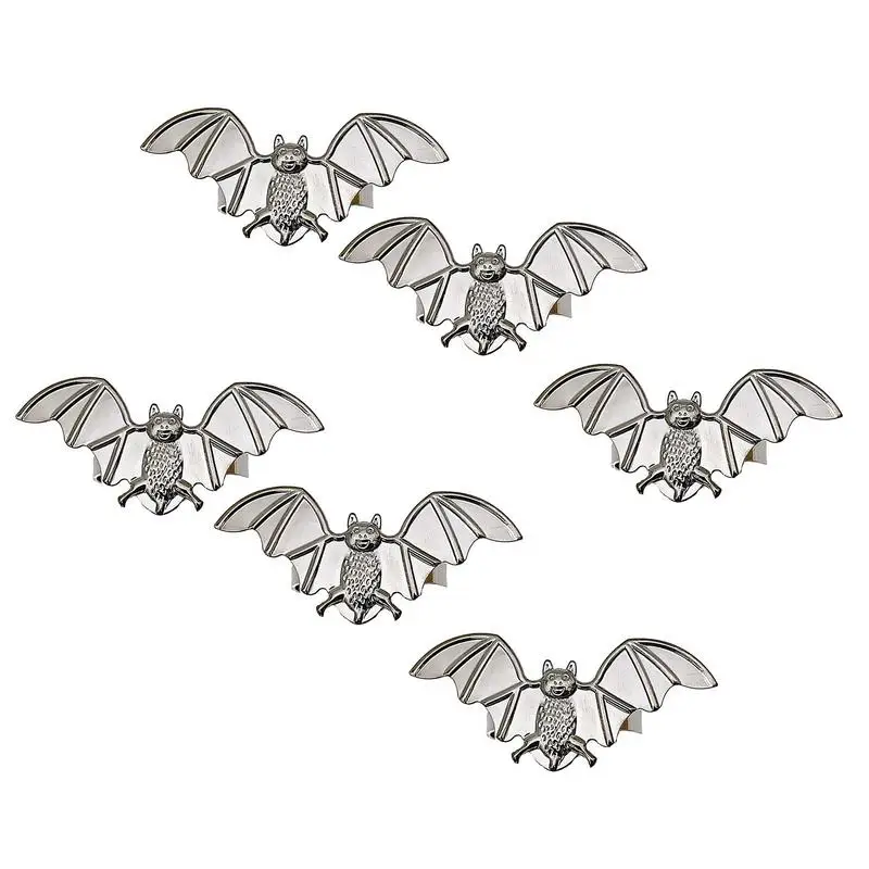 

Кольца для салфеток на Хэллоуин, жуткий держатель кольца для салфеток на Хэллоуин, 6 шт., практичные и страшные кольца-пряжки в форме летучей мыши