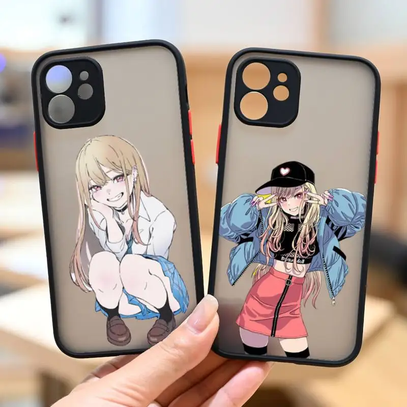 

My Dress Up Darling Kitagawa Marin Phone Case For IPhone 12 11 13 14 Pro Max X XR XS SE2020 7 8 Plus Hard Shockproof Black Cover