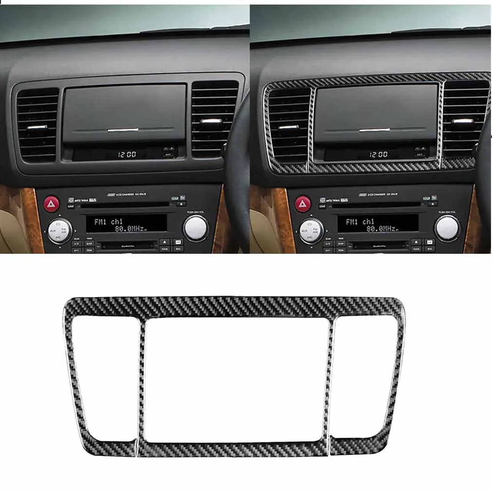 

1X Carbon Fiber Car Center Middle Air Vent Trim Sticker For Subaru Legacy 05-09