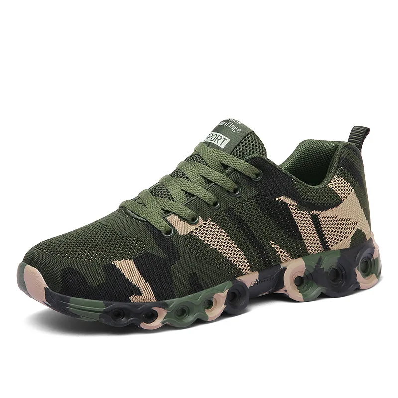 NiceSummer Casual Shoes Mesh Camouflage Men Shoes Breathable High Quality Men Sneakers Non Slip Damping Outdoor Shoes for Men