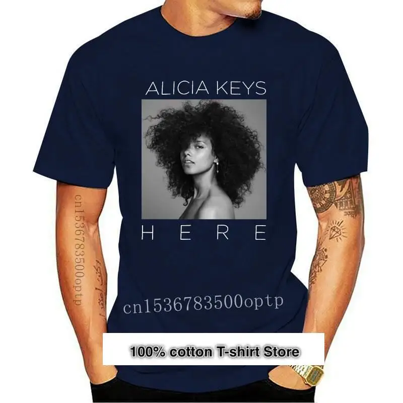 

Camiseta de Alicia Keys BW Pic Here Dark brezo, официальная камера Merch, Harajuku, John Wick, 2021