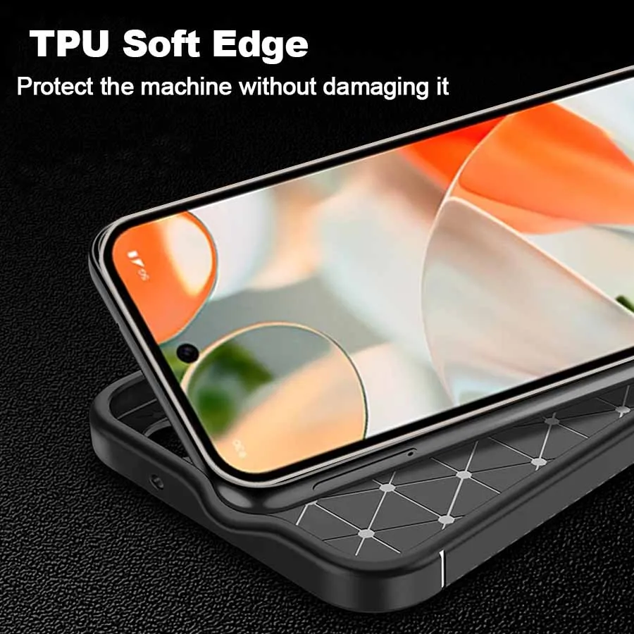 ępione etui Pixel 9Pro XL. Silikonowa odporna na wstrząsy obudowa z włókna węglowego dla Google 9 Pro XL 5G TPU Back Cover Fundas