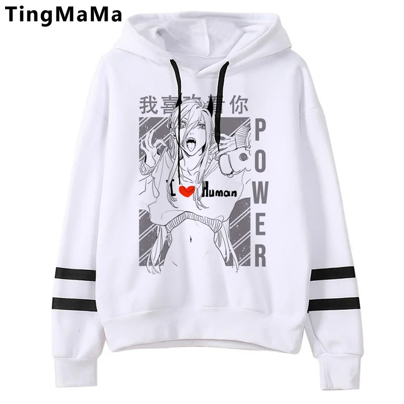 

Makima Chainsaw Man Pochita hoodies male Ulzzang harajuku printed anime male pullover sweatshirts hip hop manga