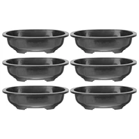 6pcs plastic flowerpots decorative gardening large bonsai planting pots home breathable easy to grow bonsai oval basin container