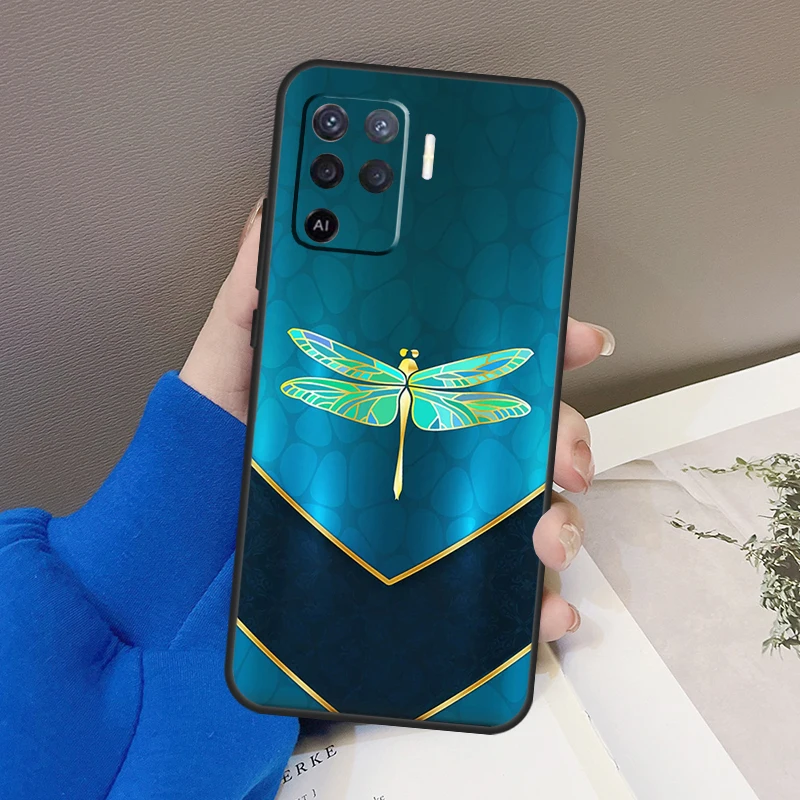 Роскошная Стрекоза для OPPO Find X3 X5 Pro A9 A5 A31 2020 A15 A16 A52 A72 A1K A83 A91 A54 A74 A94 A53S