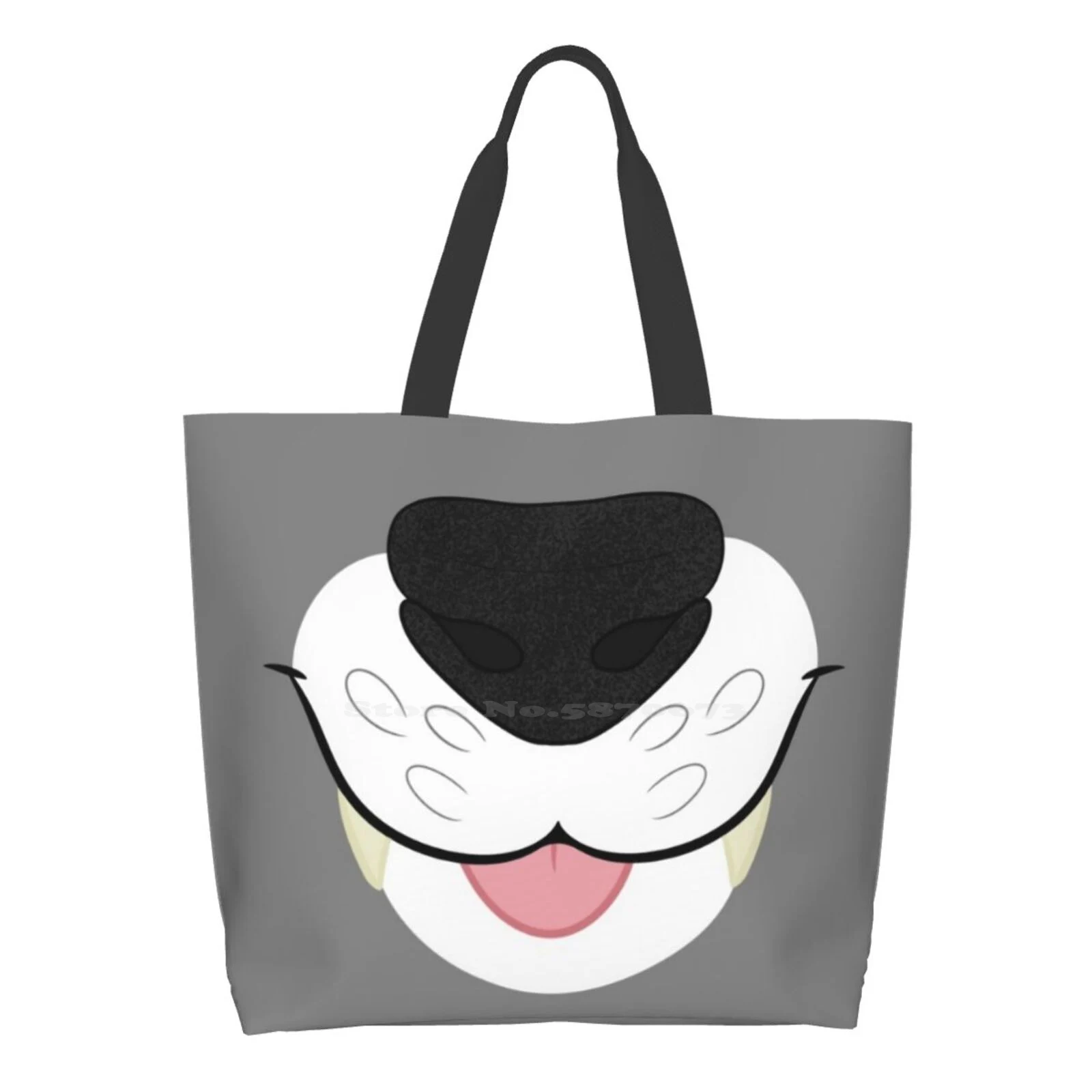 

Gray And White Dog / Wolf Blep Girls Handbags Shoulder Bags Large Size Blep Maw Mouth Dog Wolf Puppy Tongue Teeth Furry Animal