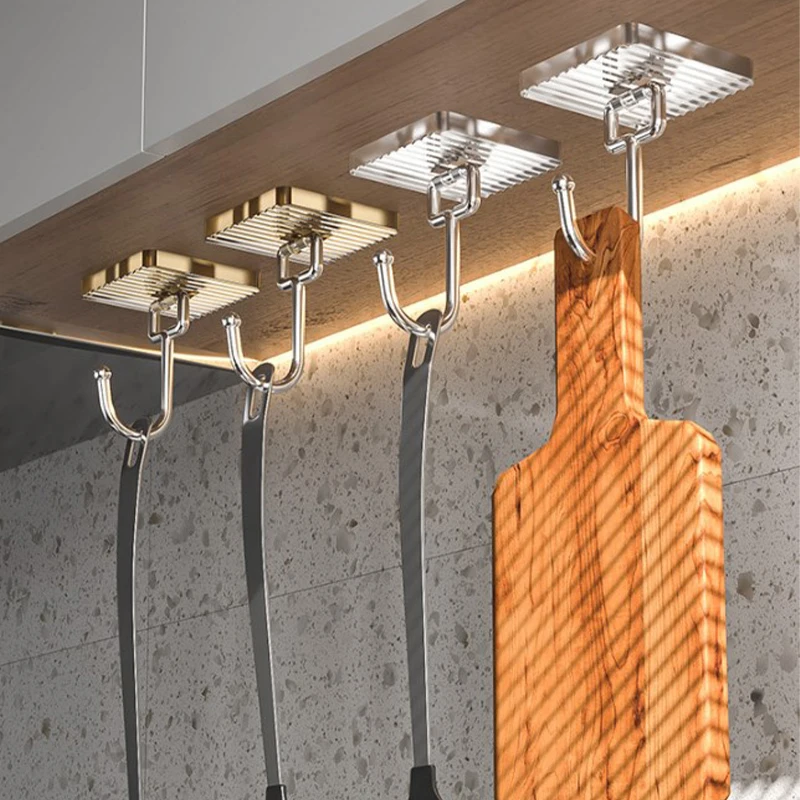 

5Pcs Acrylic Wall Hook Strong Self Adhesive Wall Mounted Hook Bathroom Towel No Punching Hanger Storage Rack Transparent Hooks