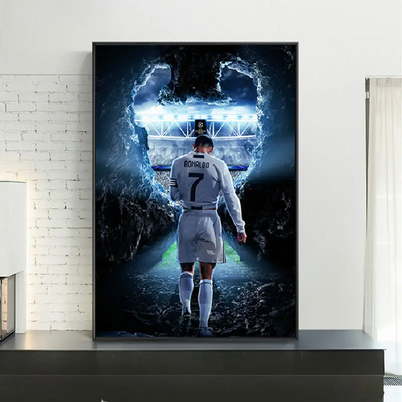 

Portugal Football Athlete Cristiano Ronaldo Poster Prints Soccer Sports CR7 Canvas Painting Bedroom Home Decor Wall Art Picture