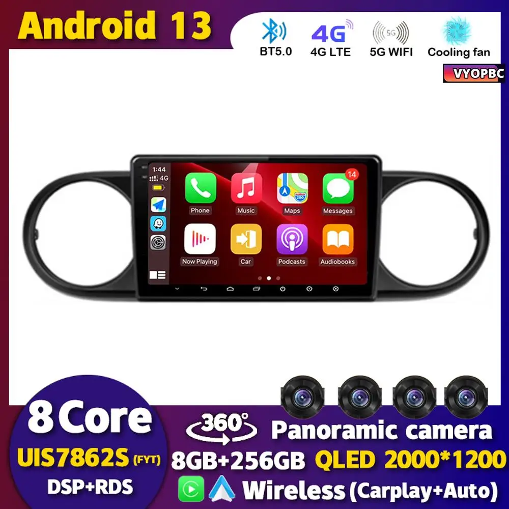

Android 13 Carplay Auto For Toyota Corolla Rumion Tacoma Car Radio Multimedia Navigation GPS BT Video Player Stereo Autoradio 4G