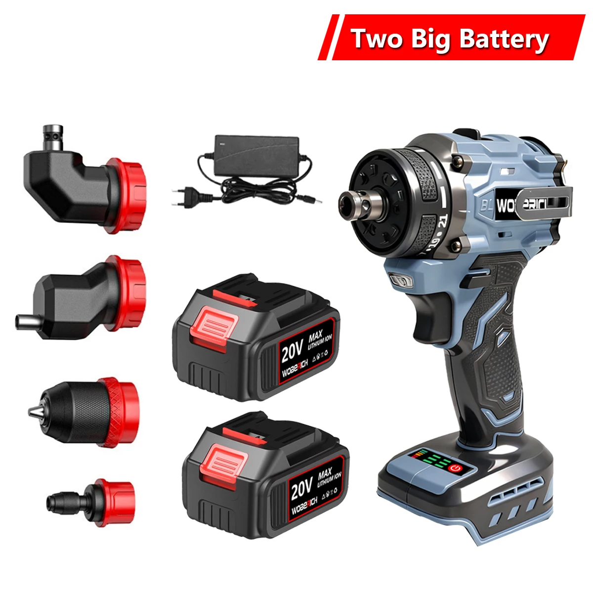 

Беспроводной аккумуляторный шуруповерт WOBERICH LB176 18В brushless 2 в 1