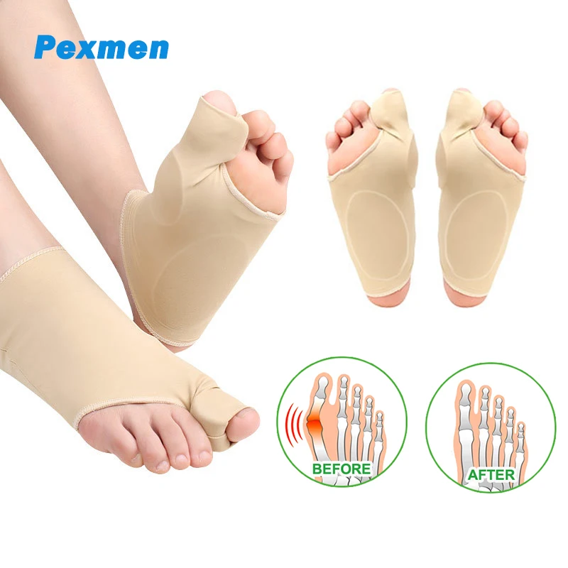 Pexmen 2Pcs Bunion Corrector Big Toe Protector Bunion Pain Relief Sleeves for Hallux Valgus Overlapping Crooked and Hammertoe