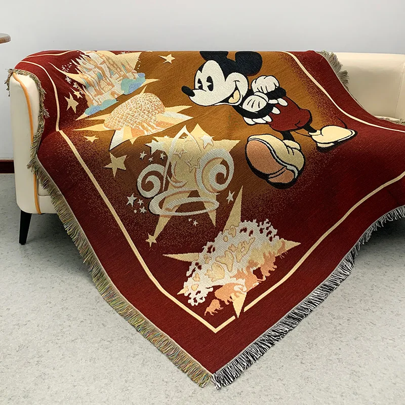 

Camping Rugs Moisture-Proof Camping Mat Jacquard Tapestry Cartoon Style Sofa Towel Chenille Multifunctional Sofa Cover