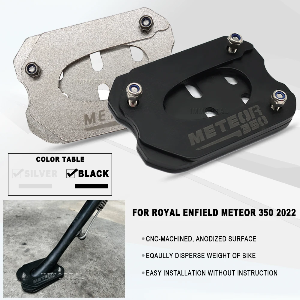 

For Royal Enfield METEOR 350 2022 Motorcycle CNC Side Stand Enlarger Support Extension Plate