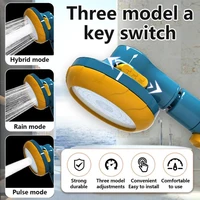 adjustable high pressure shower 3 modes handheld shower head 360 degree rotation water saving switch button shower accessories