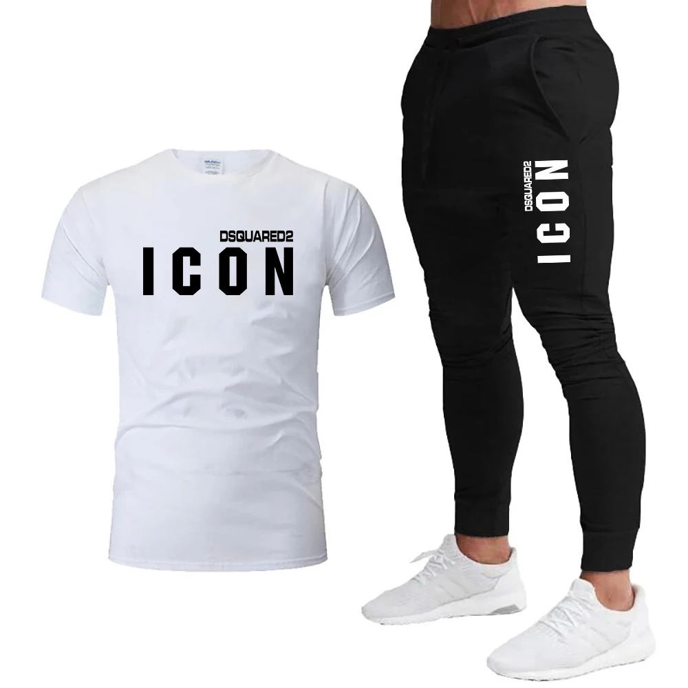 Vintage Summer Luxury Cloth Men's Cotton T-shirts + Pants Sports Suits Streetwear Jogging Male Basketball Sets Streetwear Outfit