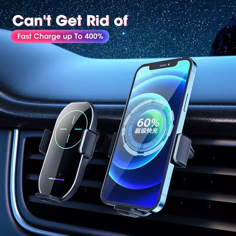 

A7 15W Wireless Charger Automatic Clamping Car Mount Holder For Mobile Infrared Induction QI Fast Charging Car Stand