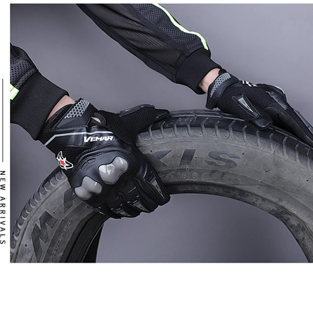 Кожаные перчатки Vemar для сенсорных экранов аксессуары мотоциклов мотоскутеров