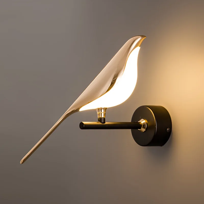 

Golden Bird LED Wall Lamp Parlor Bar Bedside Hanging Light Fixture Novelty Rotatable Wall Lamp Bedroom Bedside Foyer Wall Sconce