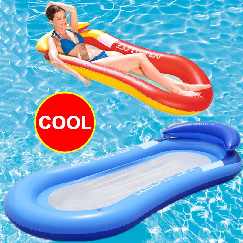 

Foldable Outdoor Inflatable Back Floating Row Swimming Pool Water Hammock Air Mattress Sleeping Bed Beach Sport Lounger Chair