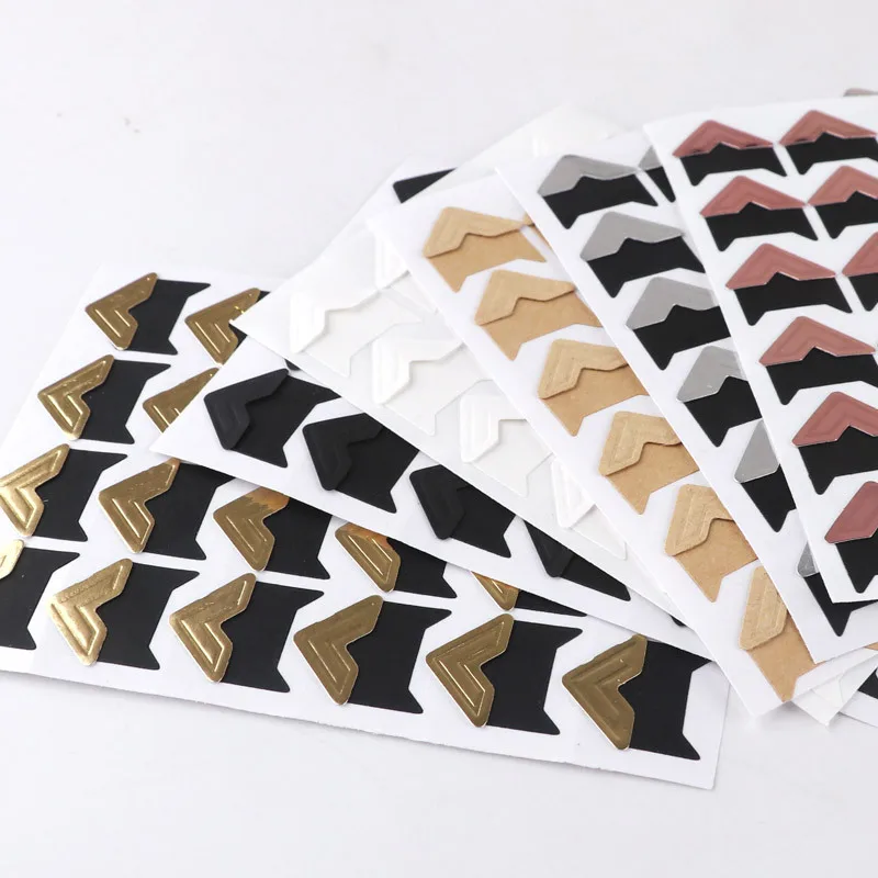 

120 Pcs/Lot 5 Sheets DIY Vintage Corner Kraft Paper Stickers For Photo Album Frame Decoration Scrapbooking Picture Protect Decor