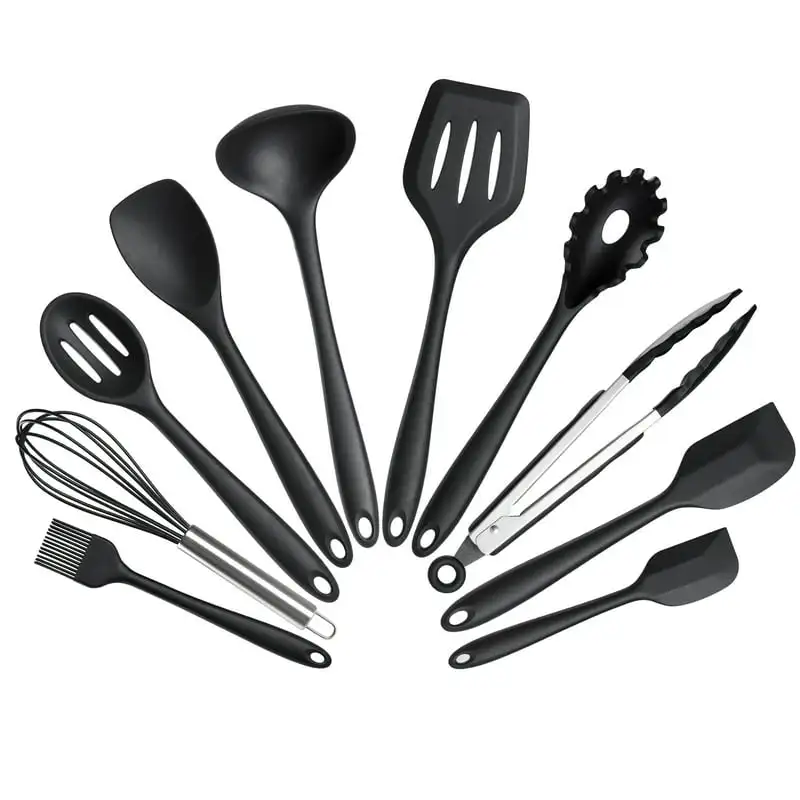 

Piece Silicone Kitchen Utensil Set, Black Green dishes Modern plates Sauce dish Restaurant plates