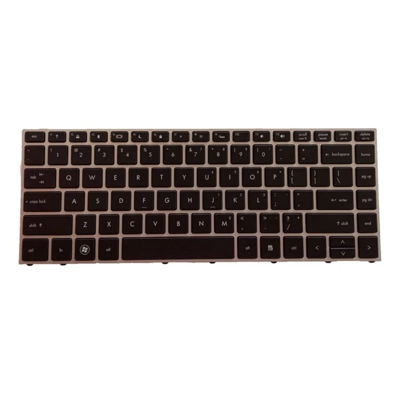 

New US Layout English Laptop Keyboard for hp Probook 5330 5330M Silver Frame with Backlit