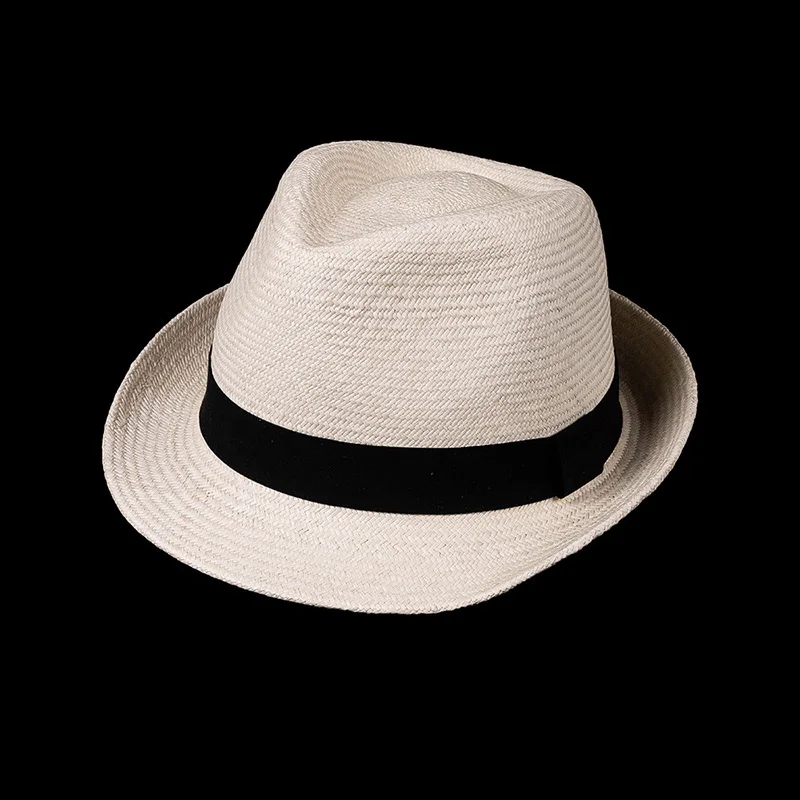 New Fashion Leisure High Quality Panama Jazz Hats For Women Men Straw Boater Bucket Hat Outdoor Sunscreen Beach Sun Hat