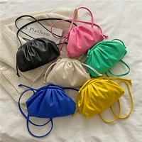 2022 spring new solid color pleated cloud bag for women simple ladies messenger bag all match crossbody bag evening clutches