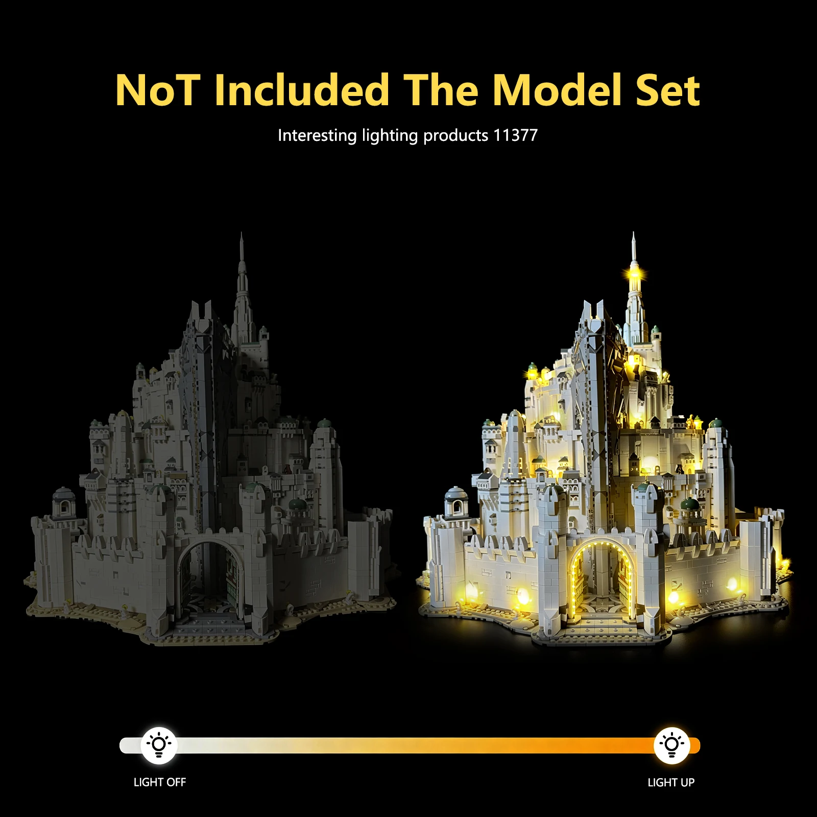 Фото Комплект светодиодного освещения LYBMTWF, совместимый с Lego 11377 «Властелин колец: Минас-Тирит» (модельные блоки в комплект не входят) №3