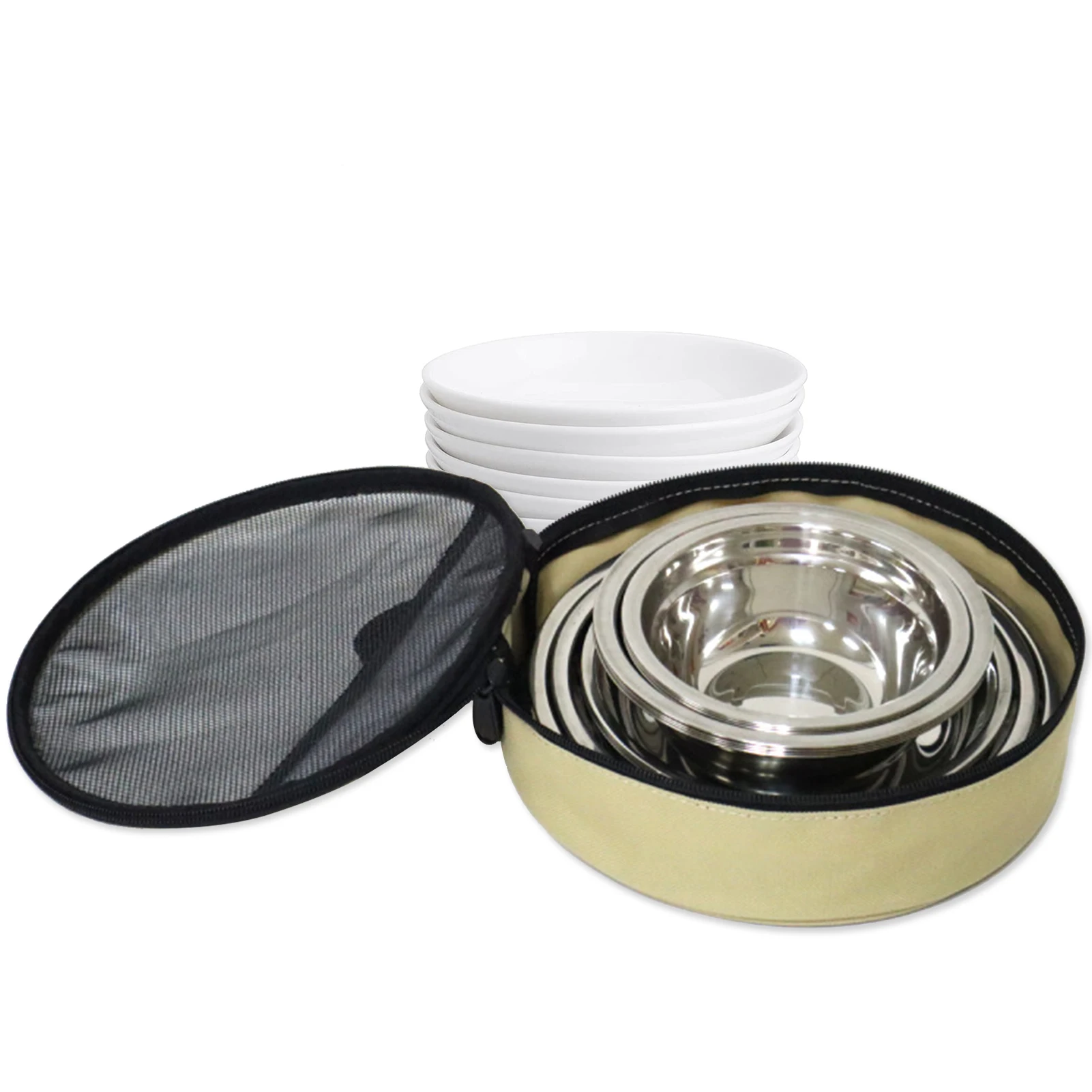 

Camping Utensil Bag Travel Plate Storage Holder Bag Camping Tableware Storage Mesh Bag Flatware Tableware Bag For Caravan Motor