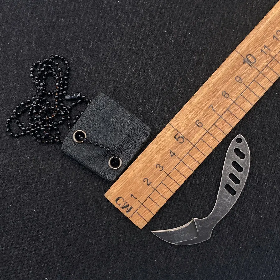 

Тактический нож для выживания на ожерелье из нержавеющей стали 440, фиксированный карманный мини-нож для повседневного использования, самоо...