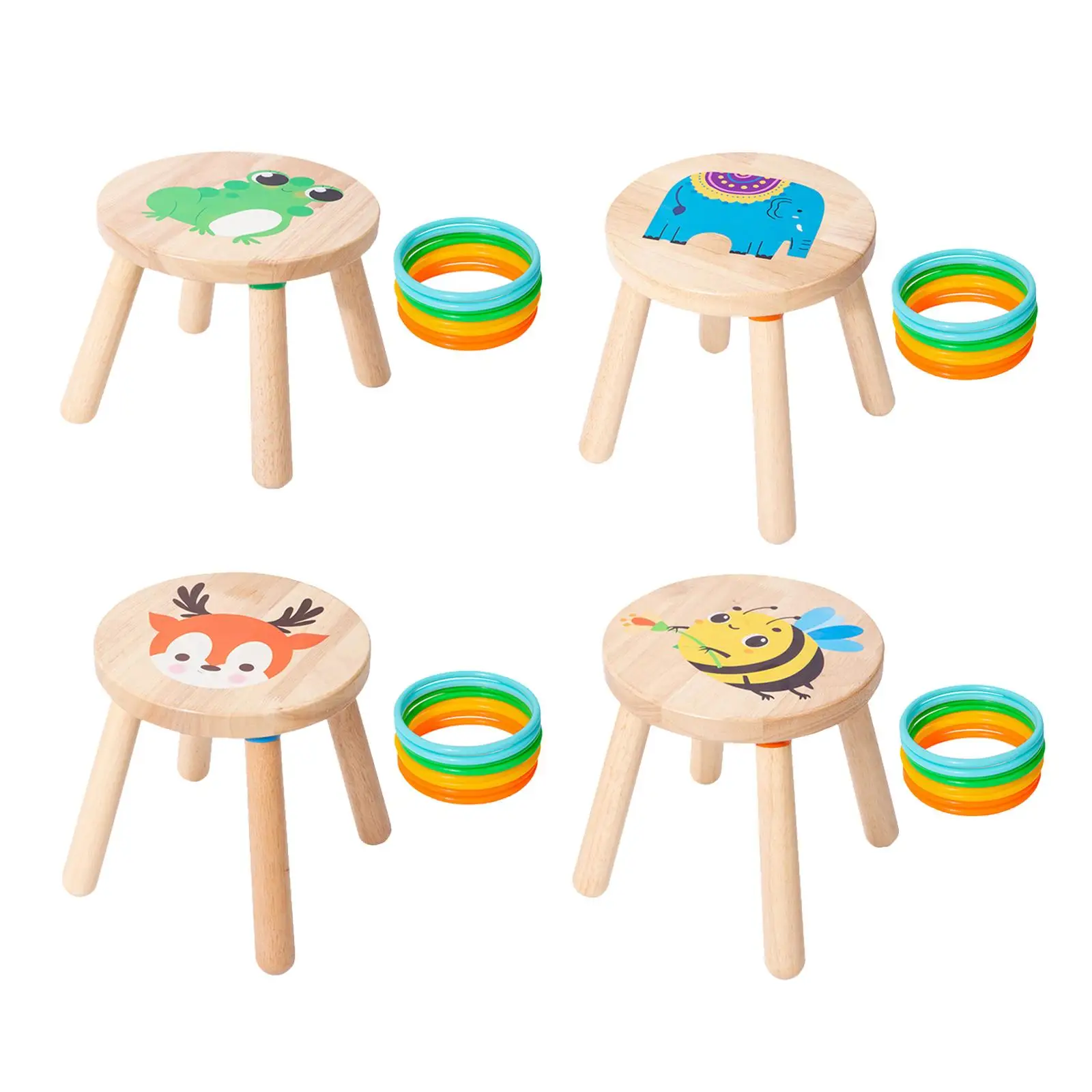 

Fun Toss Game Set Throw Circle Game Outdoor Beach Game Animal Chair Lasso Game Learning Education Toy for Toddlers Girls Gifts