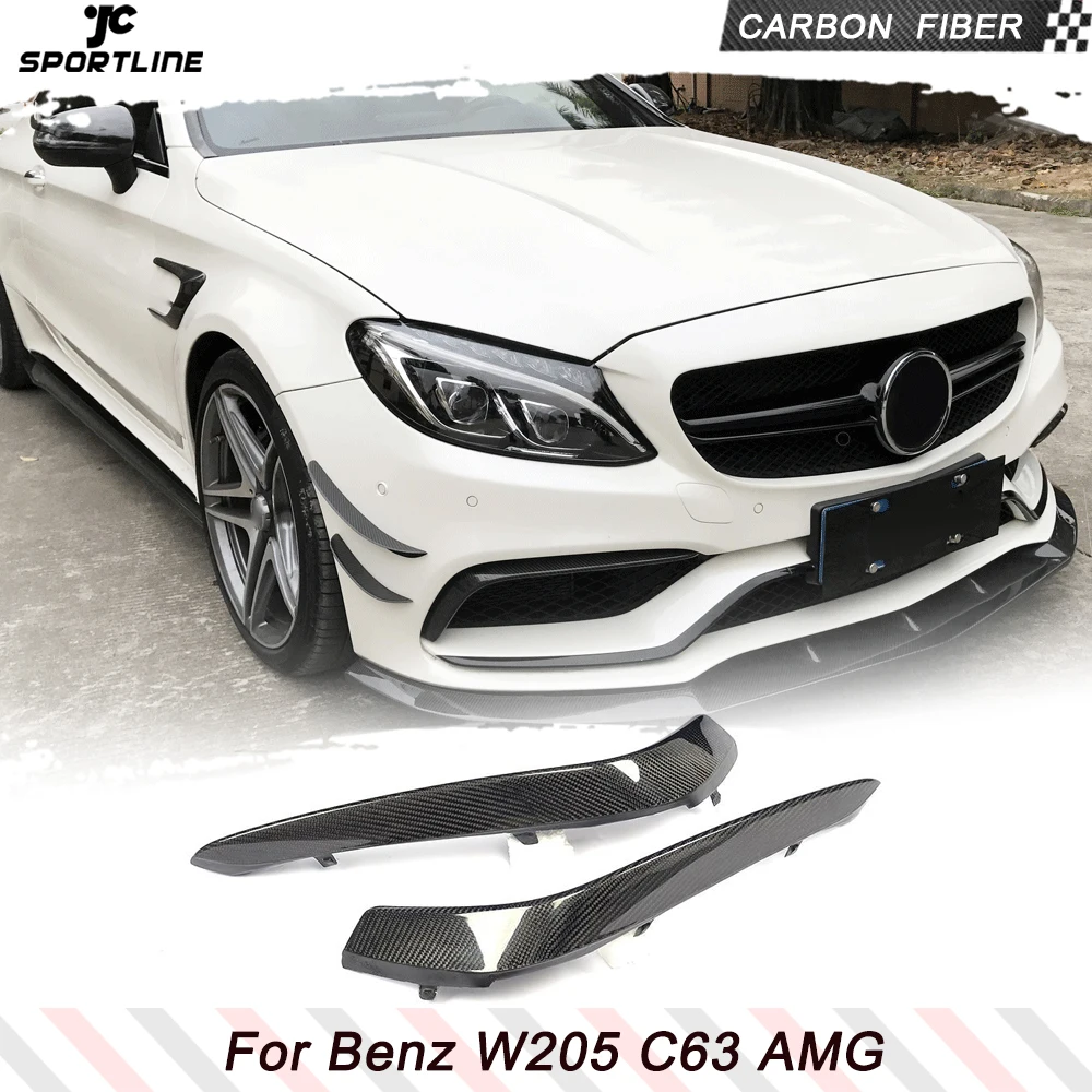 

Противотуманные указки из углеродного волокна для Mercedes W205 C63 AMG, сплиттер для переднего бампера из углеродного волокна, решетка для вентиляционного отверстия