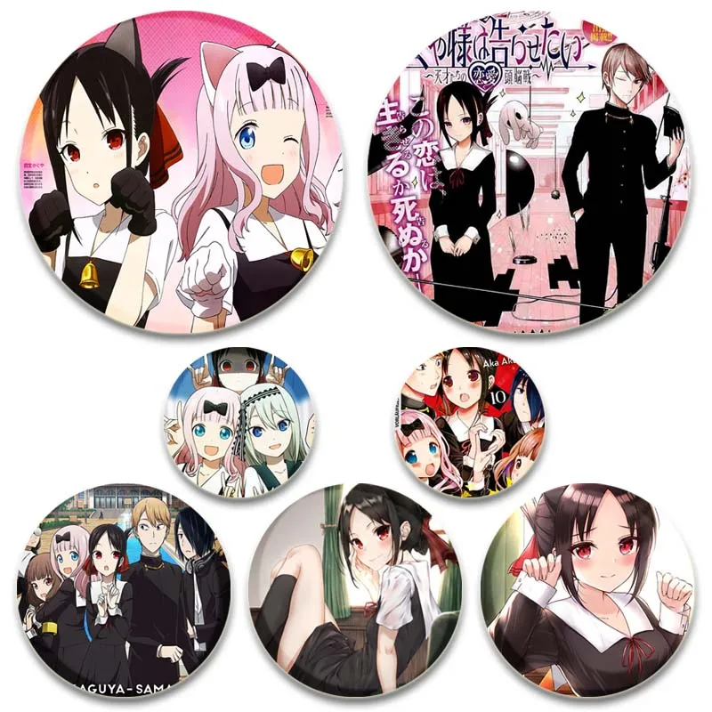 

Kaguya-sama Love Is War Acrylic Lapel Pin Cute Anime Kaguya Chika Epoxy Badge Handmade Cartoon Brooch Backpack Clothes Decor