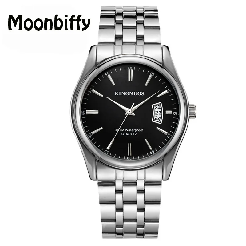 

Часы наручные мужские кварцевые Стальные, брендовые Роскошные деловые повседневные, с датой