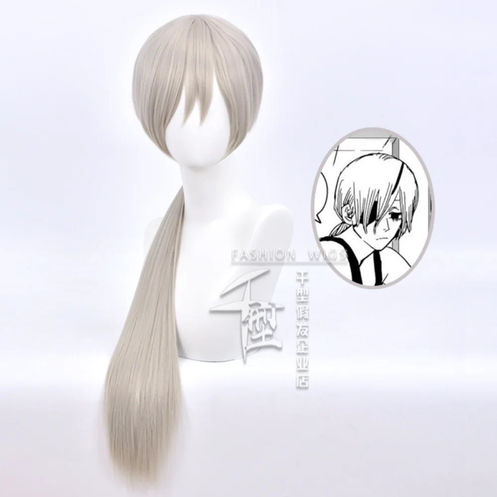 

Quanxi Anime Chainsaw Man Cosplay Wig Silver High Quality Heat Resistant Synthetic Hair Headwear Cosplay Halloween Wigs