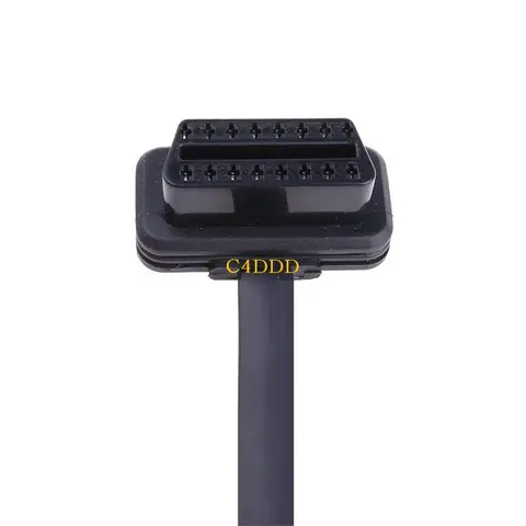 C4DD OBD-II OBD2 ПРАВИЛЬНЫЙ УГОЛ 16-CIN AUTO SUV CAR Мужчина до самок удлинительного кабеля Диагностический адаптер удлинителя с
