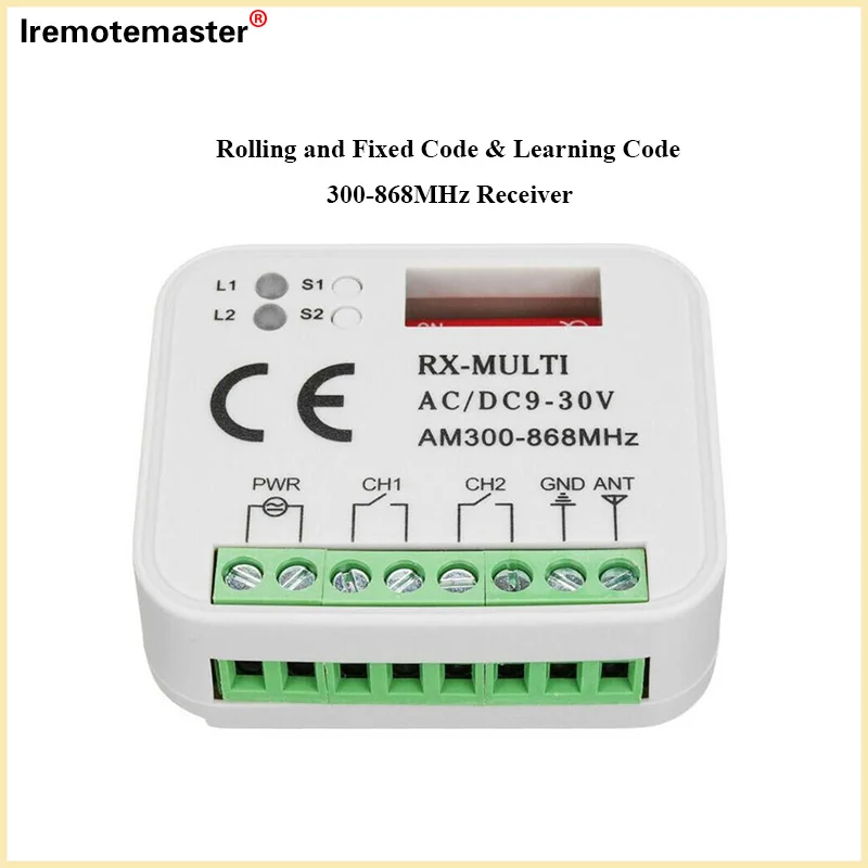 

RX MULTI 300-900MHZ AC DC 9-30V receiver suits BENINCA BERNER HORMANN MARANTEC 868mhz remote control 433mhz