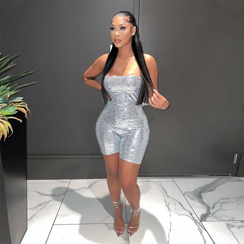 Женский Летний комбинезон без рукавов бретелек облегающий сексуальный