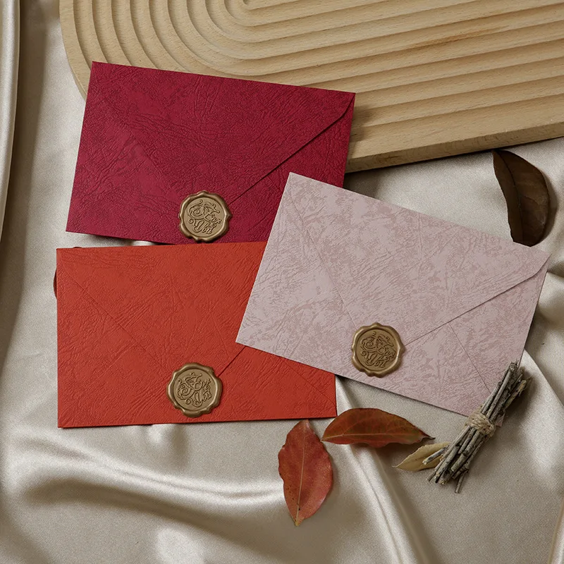 

5pcs Vintage Texture Envelopes DIY Wedding Party Invitations Cards Cover Envelopes for Letter Pads Korean Stationery Gift Bag