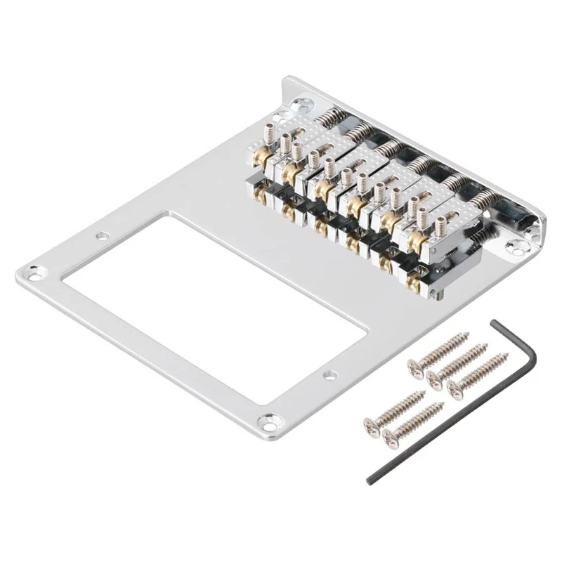 

6 Roller Saddle 6 String Humbucker Guitar Bridge For Tele Telecaster Guitar (Chrome)