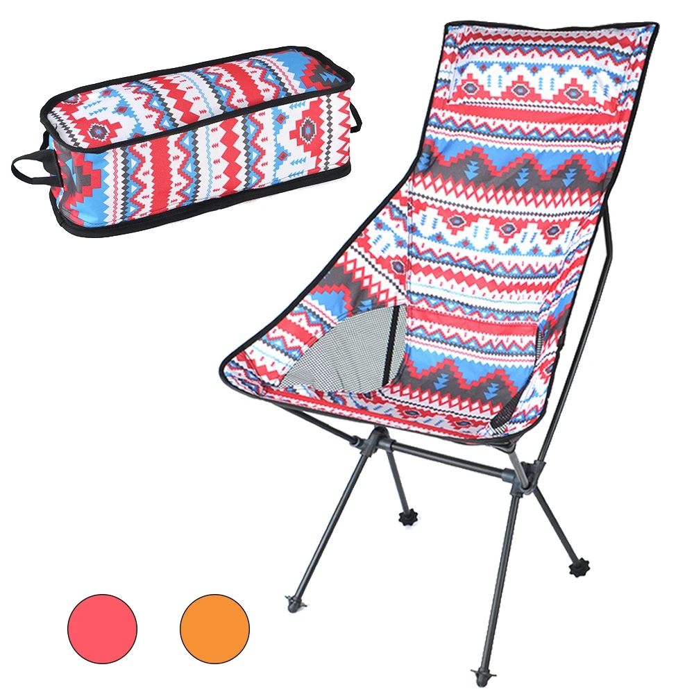 HooRu Backrest Chair Beach Hiking Fishing Folding Chair Outdoor Portable Lightweight Backpacking Camping Chairs with Carry Bag
